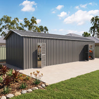 Garage Workshop Shed 9.12m x 3.6m x 3m Side Double Doors + PA doors 6 Frames Design