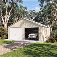 Double Garage 6.6m x 7.2m x 3.7m Widespan Roller Door Workshop