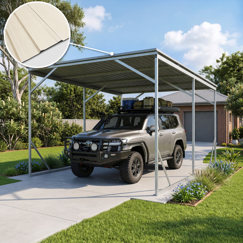 Vehicle Shelter 3.5m x 6m x 2.8m Steel Carport