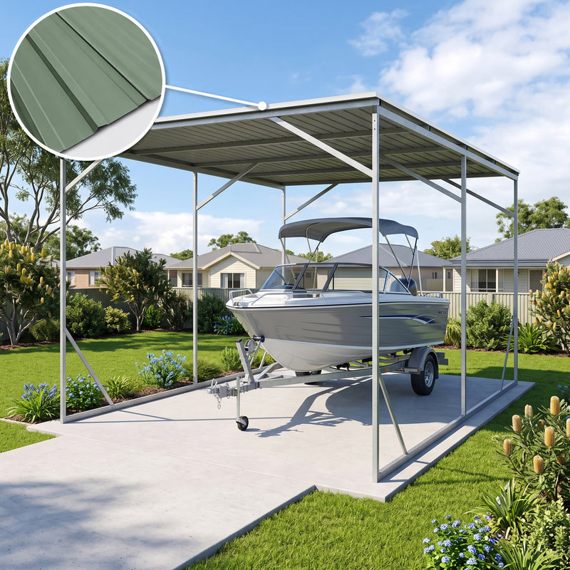 Vehicle Shelter 3.5m x 6m x 2.8m Steel Carport