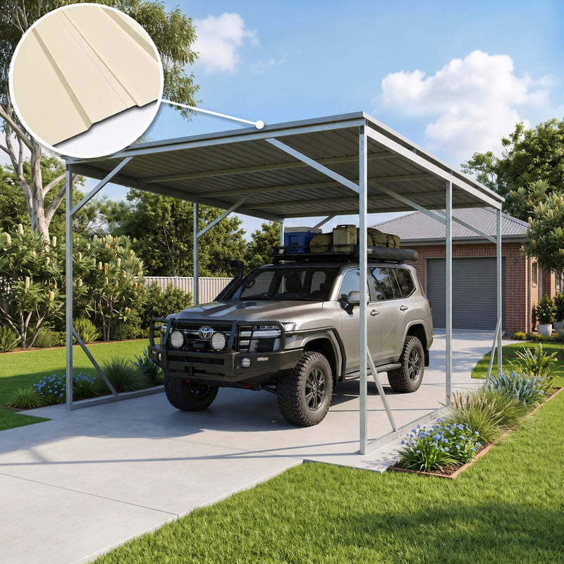 Vehicle Shelter 3.5m x 6m x 2.8m Steel Carport