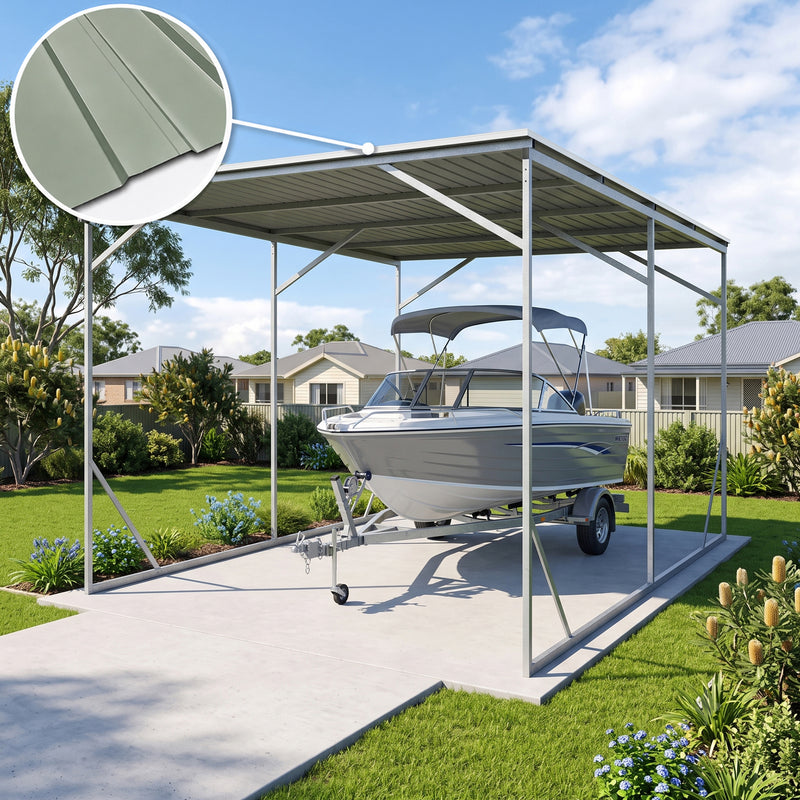 Vehicle Shelter 3.5m x 6m x 2.8m Steel Carport