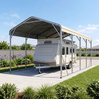 Single Carport 3.4m x 7.53m x 3.27m Backyard Portable Vehicle & Boat Shelter with Wrapped Roof
