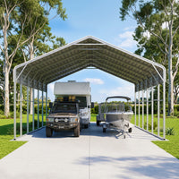 Double Carport 6m x 10.53m x 4.14m Backyard Portable Vehicle & Boat Shelter with Wrapped Roof
