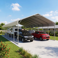 Double Carport 6m x 13.53m x 4.14m Backyard Portable Vehicle & Boat Shelter with Wrapped Roof