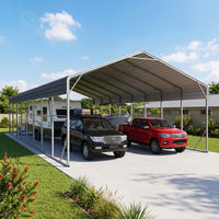 Double Carport 6m x 13.53m x 4.14m Backyard Portable Vehicle & Boat Shelter with Wrapped Roof