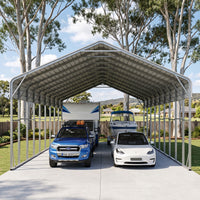 Double Carport 6m x 15.03m x 4.14m Backyard Portable Vehicle & Boat Shelter with Wrapped Roof