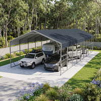 Double Carport 6m x 15.03m x 4.14m Backyard Portable Vehicle & Boat Shelter with Wrapped Roof