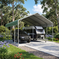 Double Carport 6m x 7.53m x 4.14m Backyard Portable Vehicle & Boat Shelter with Wrapped Roof
