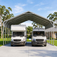 Double Carport 6m x 9.03m x 4.14m Backyard Portable Vehicle & Boat Shelter with Wrapped Roof