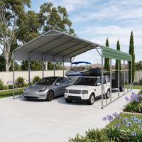 Double Carport 6m x 9.03m x 4.14m Backyard Portable Vehicle & Boat Shelter with Wrapped Roof