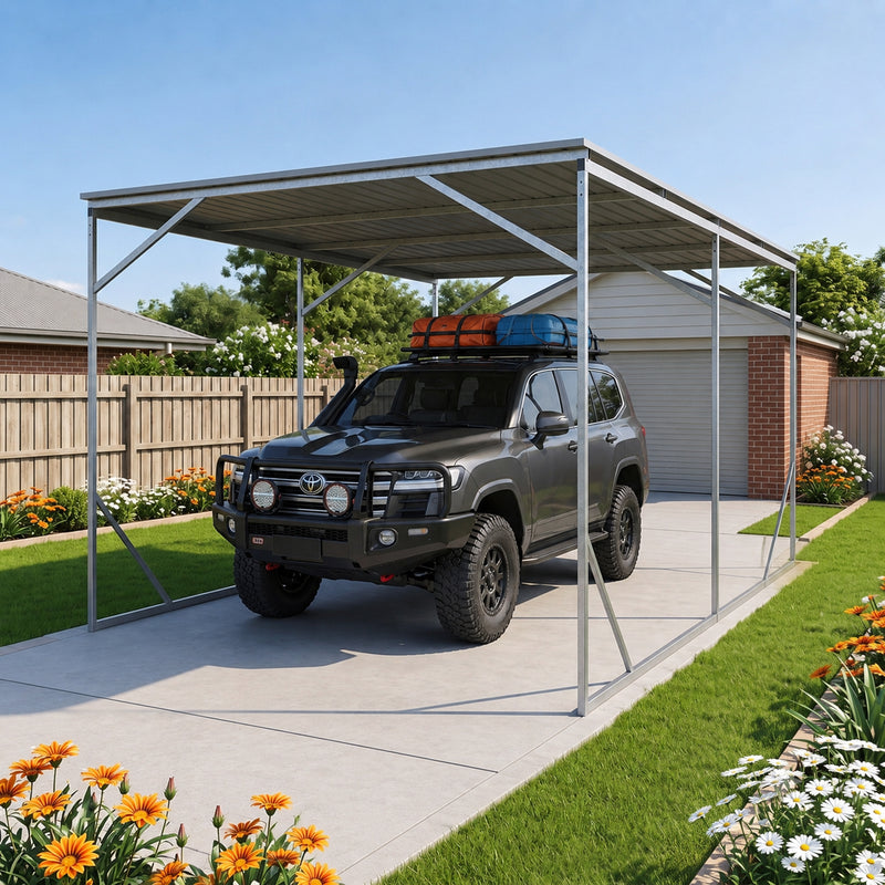 Vehicle Shelter 2.6m x 6m x 2.8m Steel Carport