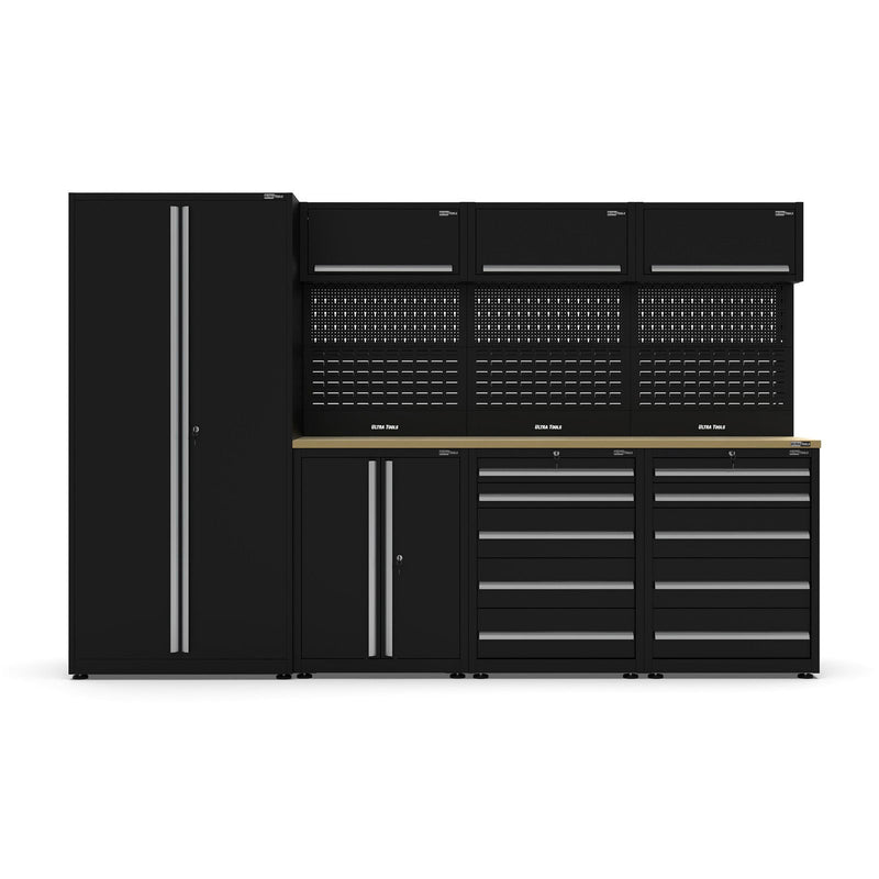 UltraTools 3150mm x 550mm x 2025mm Black Economy Workshop Garage Storage Cabinet Set