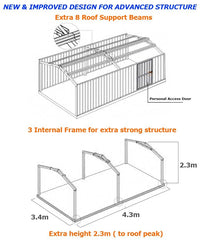 Garden Shed 3.45m x 4.3m x 2.4m Workshop (Extra High)