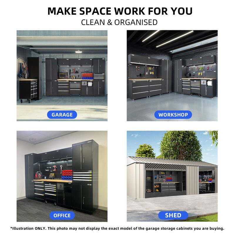 UltraTools 2030mm x 480mm x 848mm Black Workshop Garage Storage Workbench