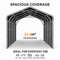 Single Carport 3.4m Wide x 7.53m Long with Enclosed Side Walls