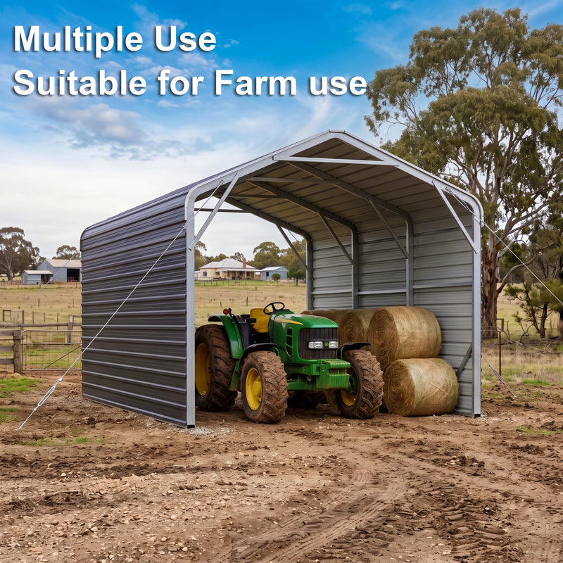 Single Carport 3.4m Wide x 6.03m Long with Enclosed Side Walls