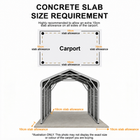 Single Carport 3.4m Wide x 6.03m Long with Enclosed Side Walls
