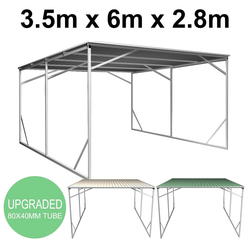 Vehicle Shelter 3.5m x 6m x 2.8m Steel Carport