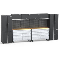 Mobile 8 Drawers Tool Chest With Storage Cabinets - UltraTools 4062mm x 480mm x 1964mm Stainless Steel 52"
