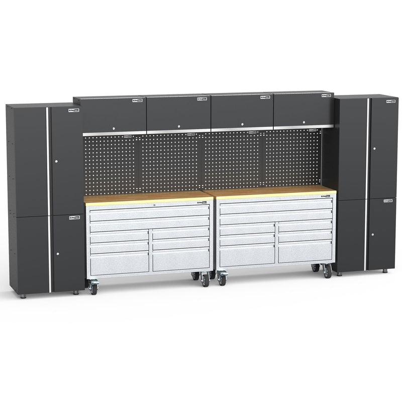 Mobile 8 Drawers Tool Chest With Storage Cabinets - UltraTools 4062mm x 480mm x 1964mm Stainless Steel 52"