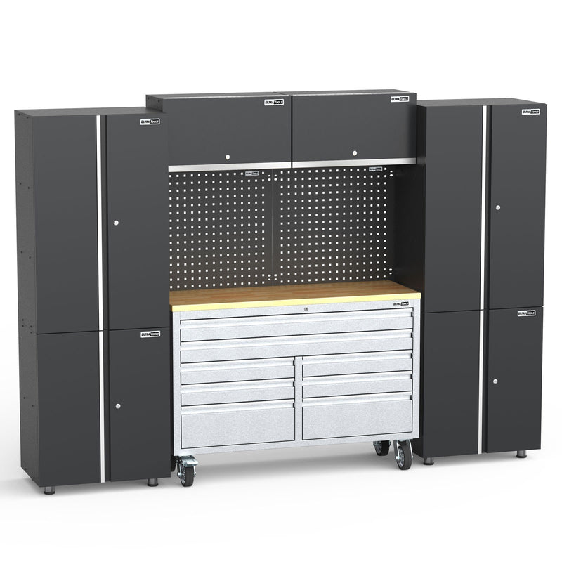Mobile 8 Drawers Tool Chest Work Bench + Steel Garage Storage Cabinets - UltraTools 2710mm x 480mm x 1964mm