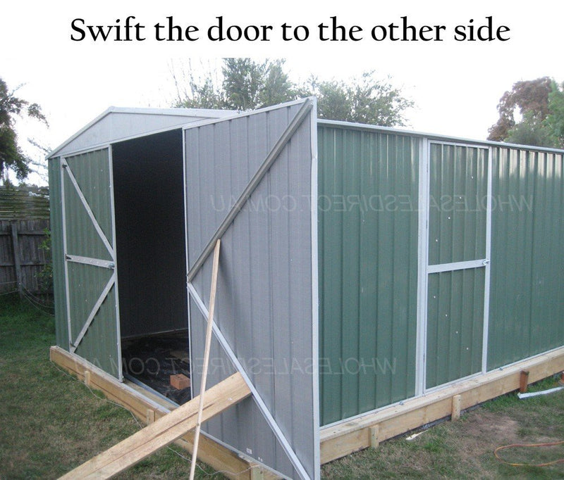 Garage Shed 6m x 3.45m x 2.4m (Gable) Double Barn Door Workshop with 4 Internal Trusses