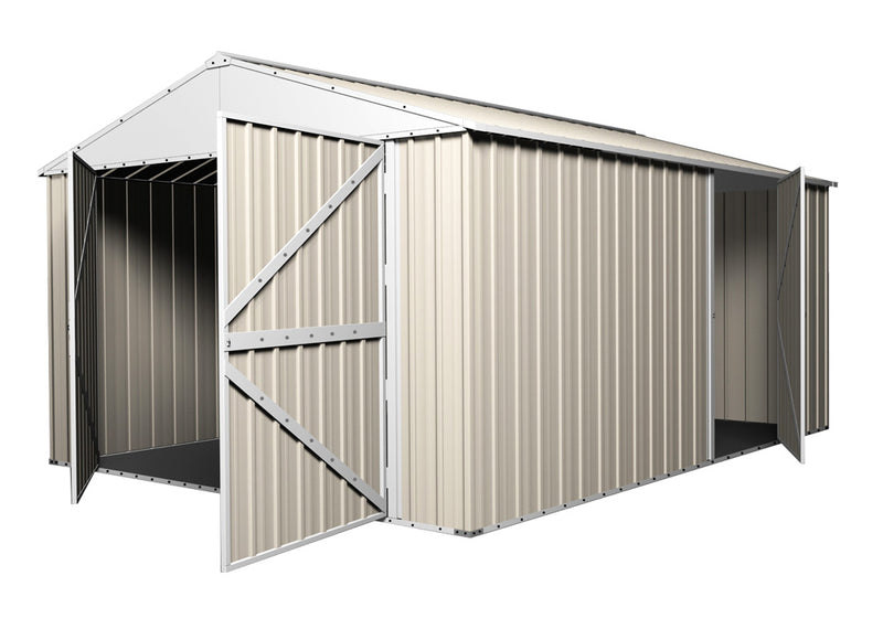 Garage Shed 3.45m x 5.15m x 2.4m with Double Barn Door Workshop