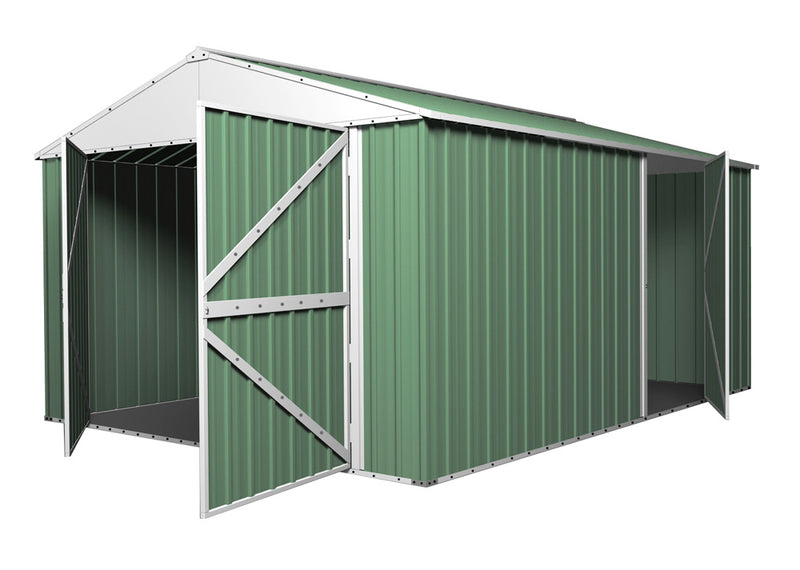 Garage Shed 3.45m x 5.15m x 2.4m with Double Barn Door Workshop