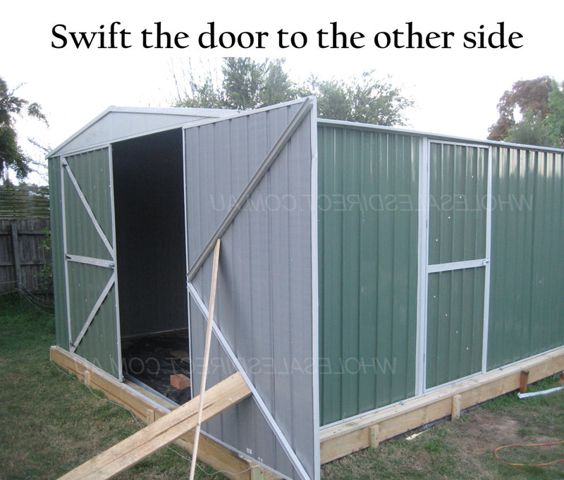Garage Shed 3.45m x 5.15m x 2.4m with Double Barn Door Workshop