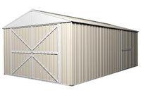 Garage Shed 6m x 3.45m x 2.4m (Gable) Double Barn Door Workshop with 4 Internal Trusses