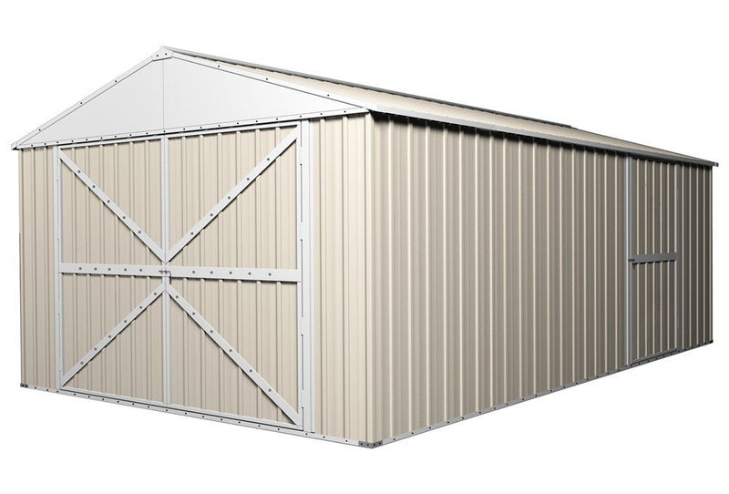 Garage Shed 6m x 3.45m x 2.4m (Gable) Double Barn Door Workshop with 4 Internal Trusses