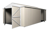 Garage Shed 6m x 3.45m x 2.4m (Gable) Double Barn Door Workshop with 4 Internal Trusses