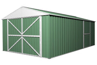 Garage Shed 6m x 3.45m x 2.4m (Gable) Double Barn Door Workshop with 4 Internal Trusses
