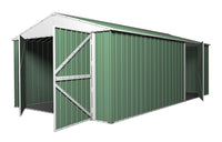 Garage Shed 6m x 3.45m x 2.4m (Gable) Double Barn Door Workshop with 4 Internal Trusses