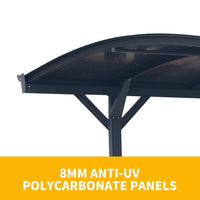 Carport 3m x 5.7m x 2.57m AluFrame 8mm PolyUV Roof