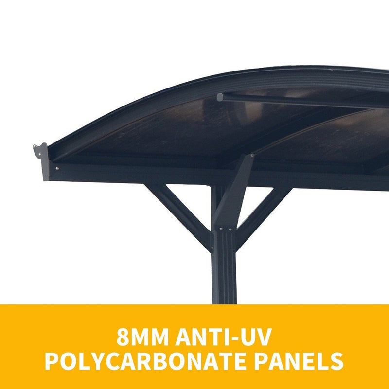 Carport 3m x 5.7m x 2.57m AluFrame 8mm PolyUV Roof