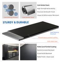 UltraTools 5150mm x 550mm x 2025mm Black Classic Workshop Garage Storage Cabinet Set
