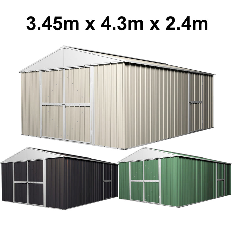 Garden Shed 3.45m x 4.3m x 2.4m Workshop (Extra High)