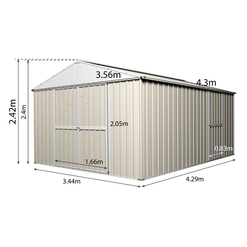 Garden Shed 3.45m x 4.3m x 2.4m Workshop (Extra High)