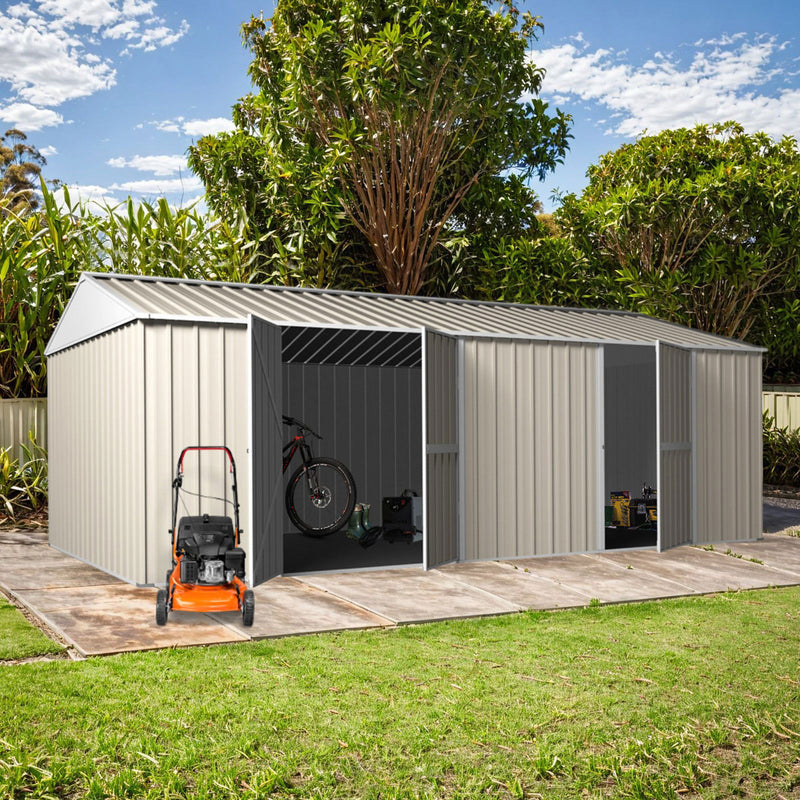 Garden Shed 3.45m x 6m x 2.4m Workshop Side Double doors + PA door