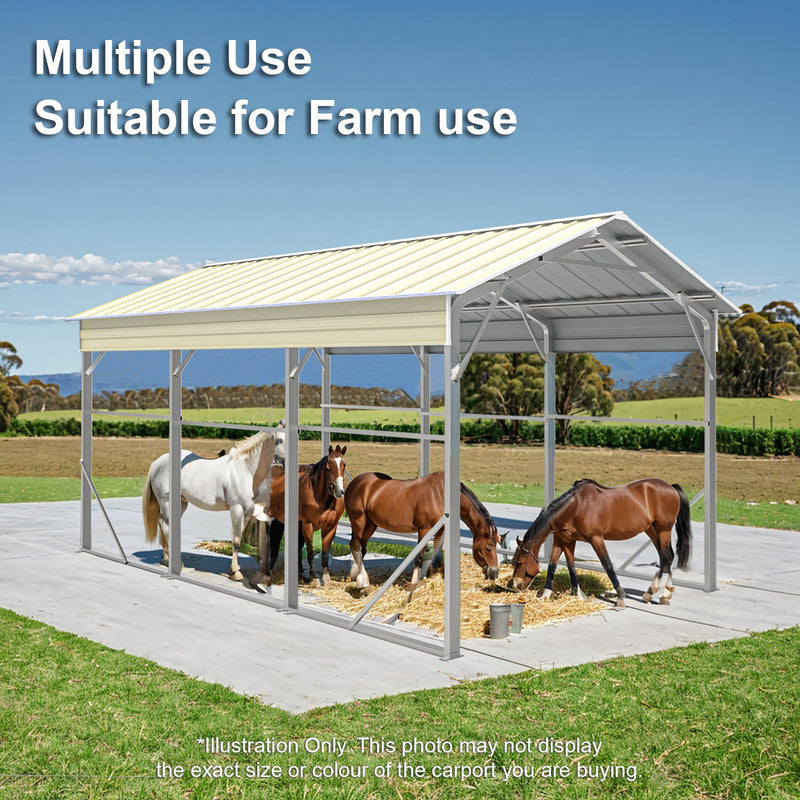 Carport 3.6 x 12.19m x 3.51m (Gable) Backyard Boat Portable Vehicle Shelter