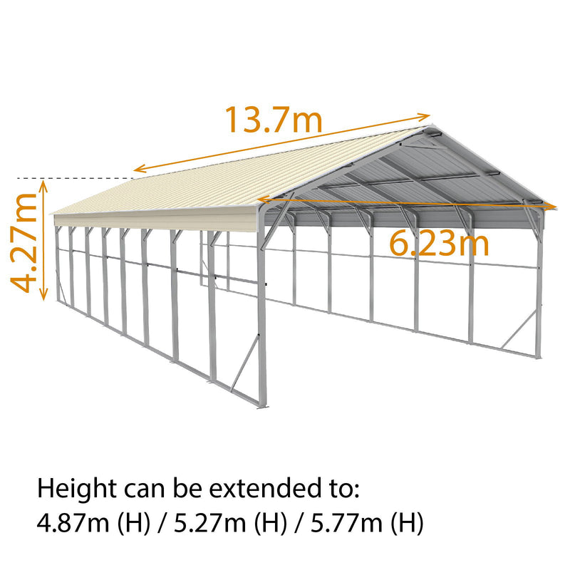 Carport 6.23 x 15.24m x 4.27m Vehicle Shelter