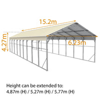Carport 6.23 x 15.24m x 4.27m Vehicle Shelter