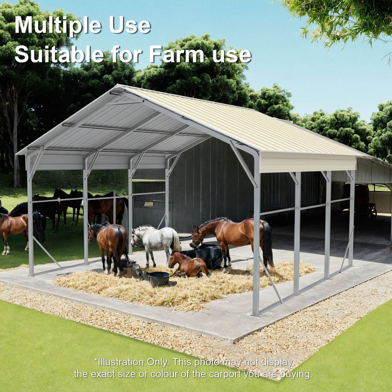 Carport 6.23m x 9.12m x 4.27m Vehicle Shelter
