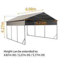 Carport 6.23m x 6.08m x 4.27m (Gable) Backyard Boat Portable Vehicle Shelter