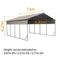Carport 6.23 x 7.6 x 4.27m Backyard Boat Portable Vehicle Shelter