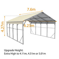 Carport 6.23 x 7.6 x 4.27m Backyard Boat Portable Vehicle Shelter