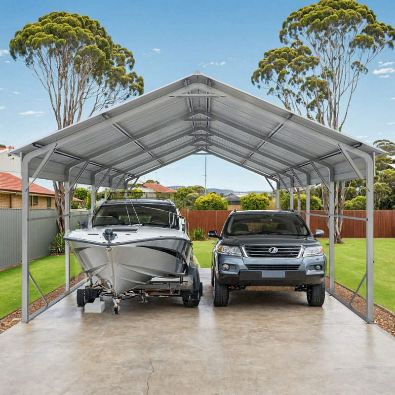 Carport 6.23 x 7.6 x 4.27m Backyard Boat Portable Vehicle Shelter