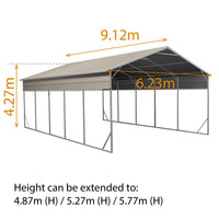 Carport 6.23m x 9.12m x 4.27m Vehicle Shelter